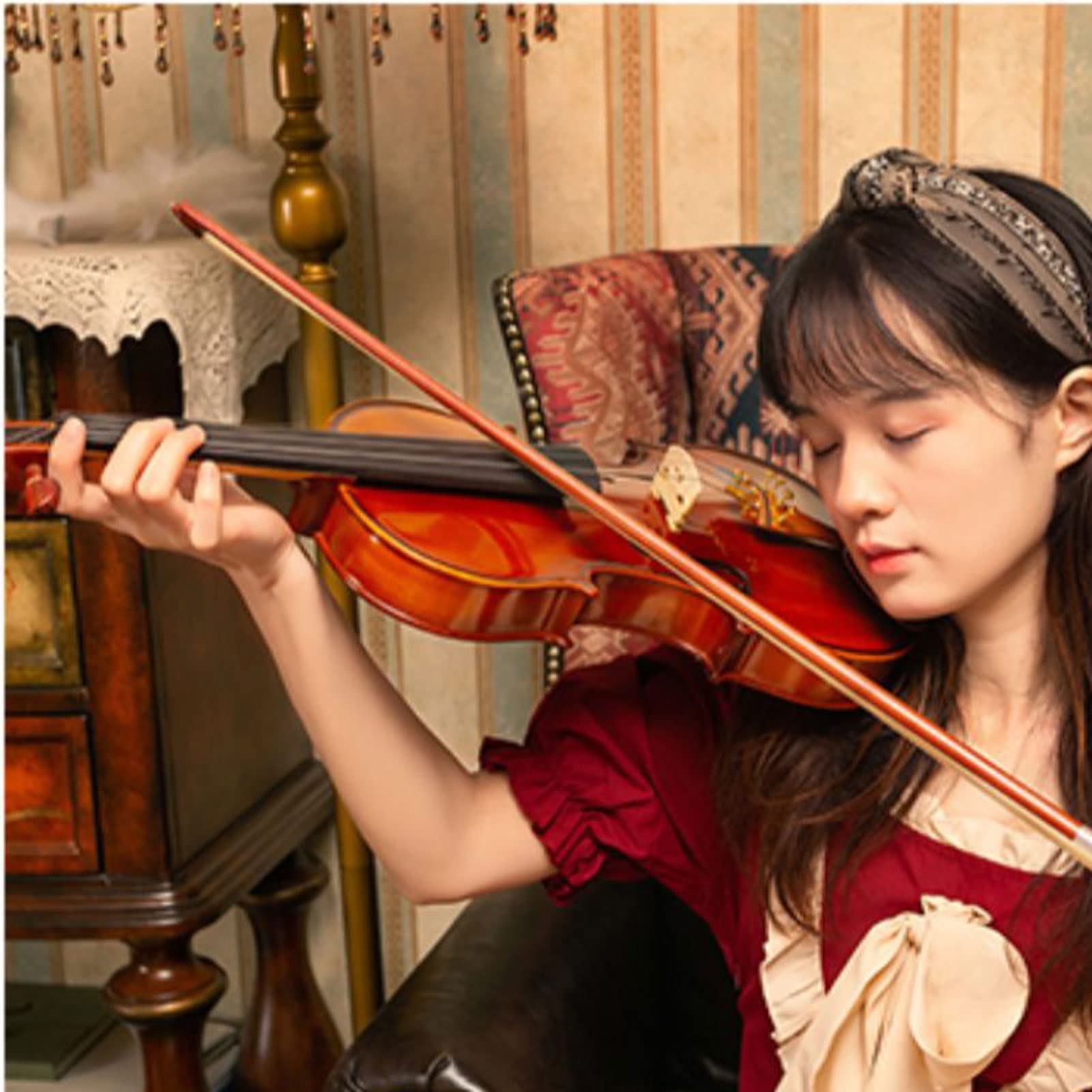 Violino Acustico in Legno, Violino per Studenti, Violini for principianti, kit for principianti for studenti con custodia rigida, colofonia, archetto - violino for principianti, corde di legno(1/4)