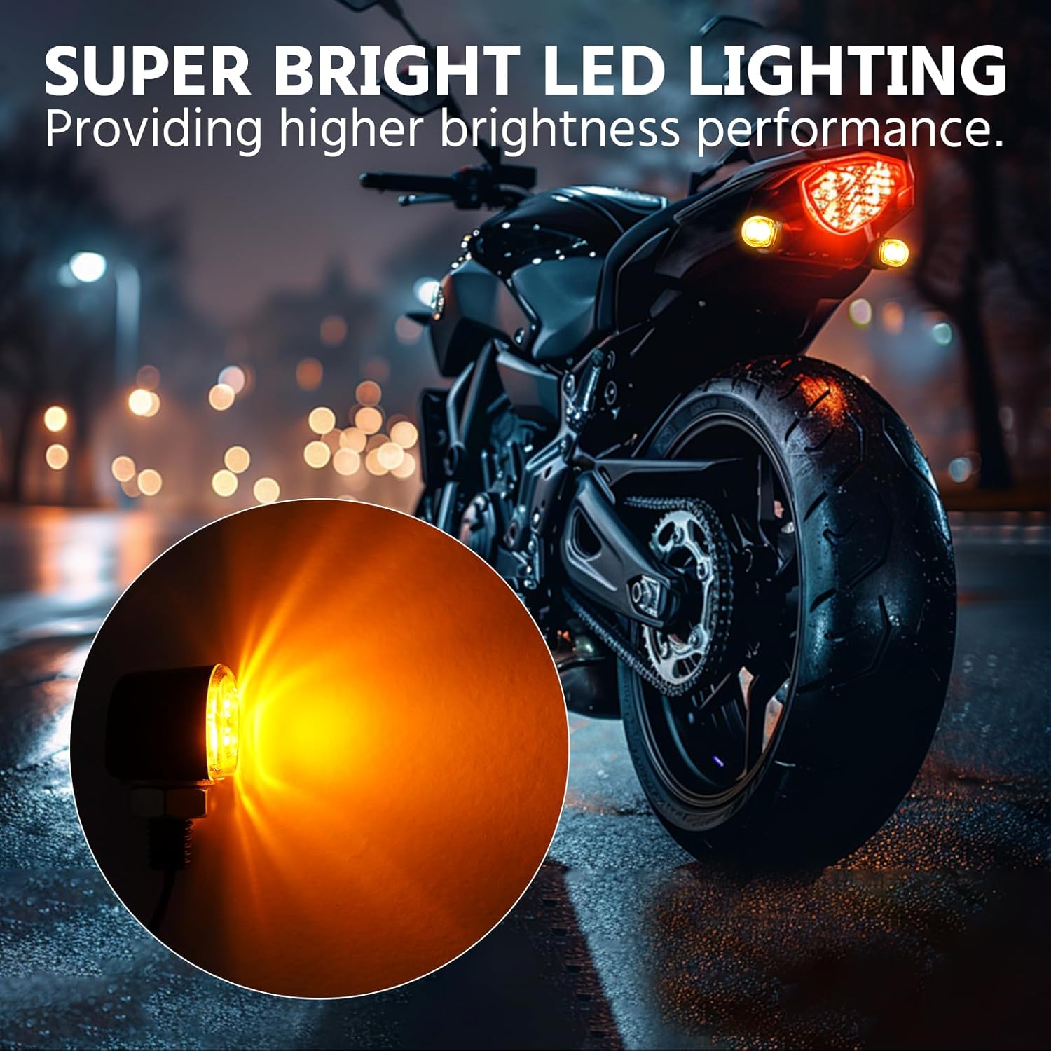 mini led turn signals motorcycle blinkers dirt bike Rear front turn signals universal bullet signal lights suitable for honda harley suziki motorcycles (TURN02)