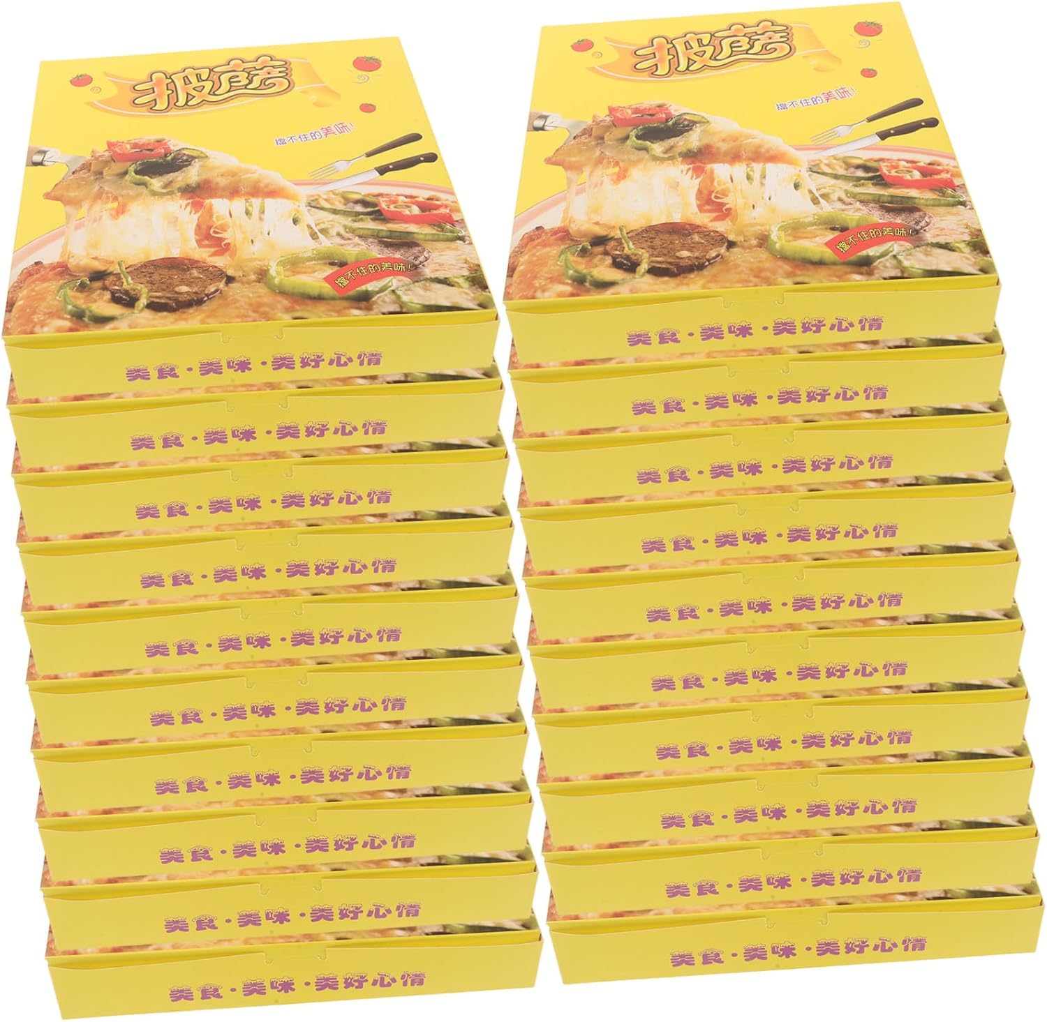 SUPVOX 40pcs Small Kraft Corrugated Cardboard Pizza Boxes Pizza Takeout Containers and Party Use