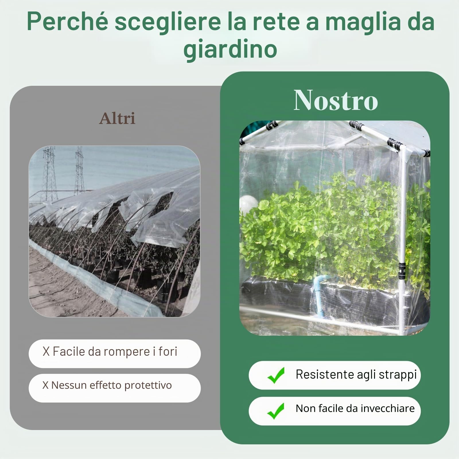 Rete da giardino Rete anti-insetti Barriera ultra fine per la protezione delle piante in rete per le coltivazioni di ortaggi, fiori, frutta e piante da serra (10x50FT)