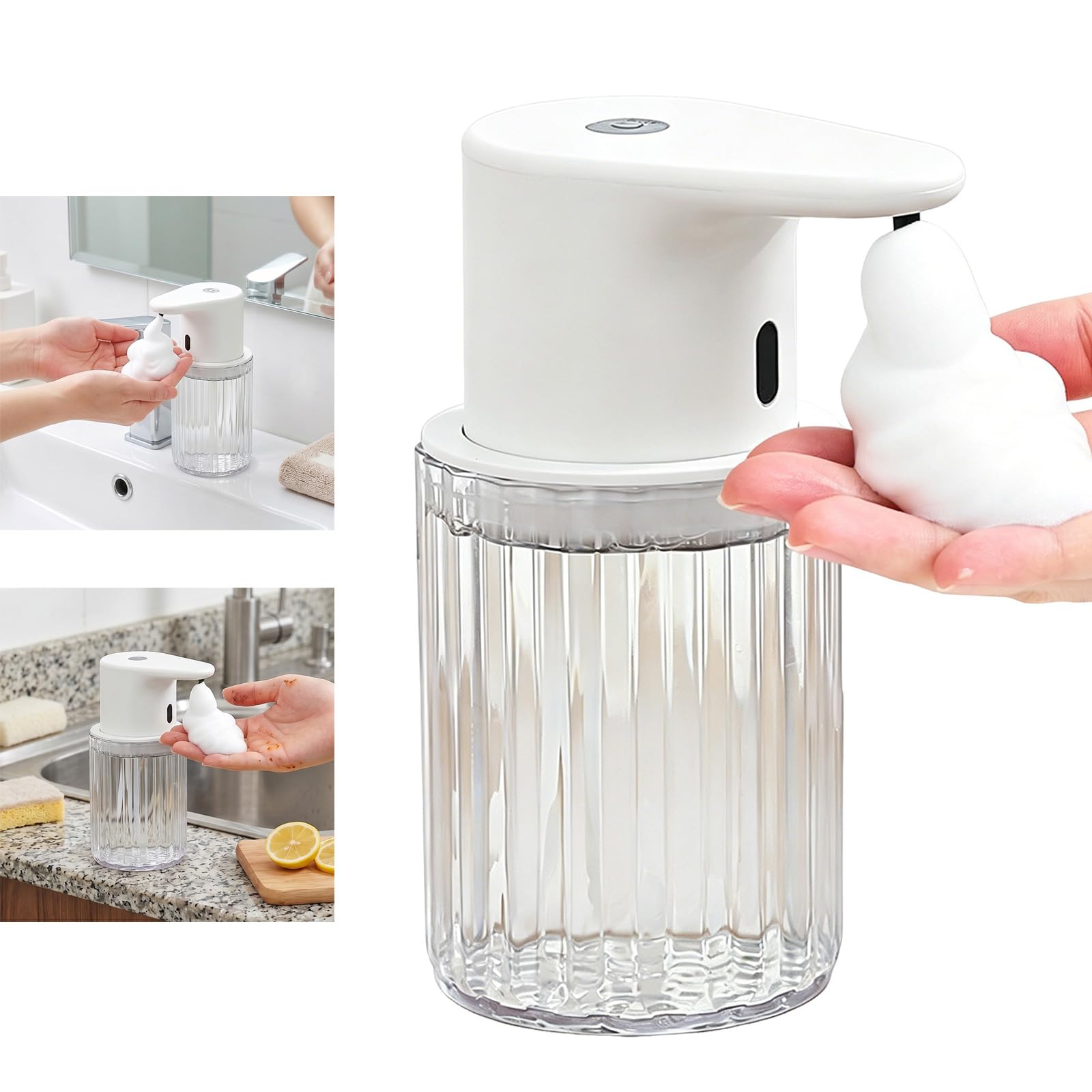 Dispenser Automatico Sapone da Bagno Dispenser Sapone da 300 ml Dispenser detersivo Regolabili a 3 Livelli Detersivo Regolabile per Bagno duraturo
