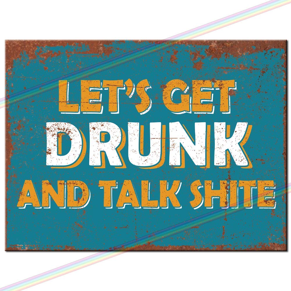 Metal Signs - Lets Get Funny Logo. Man Cave Tin Metal Sign Hanging Wall Plaque Kitchen Shed Garage. Small (15cm x 10cm)