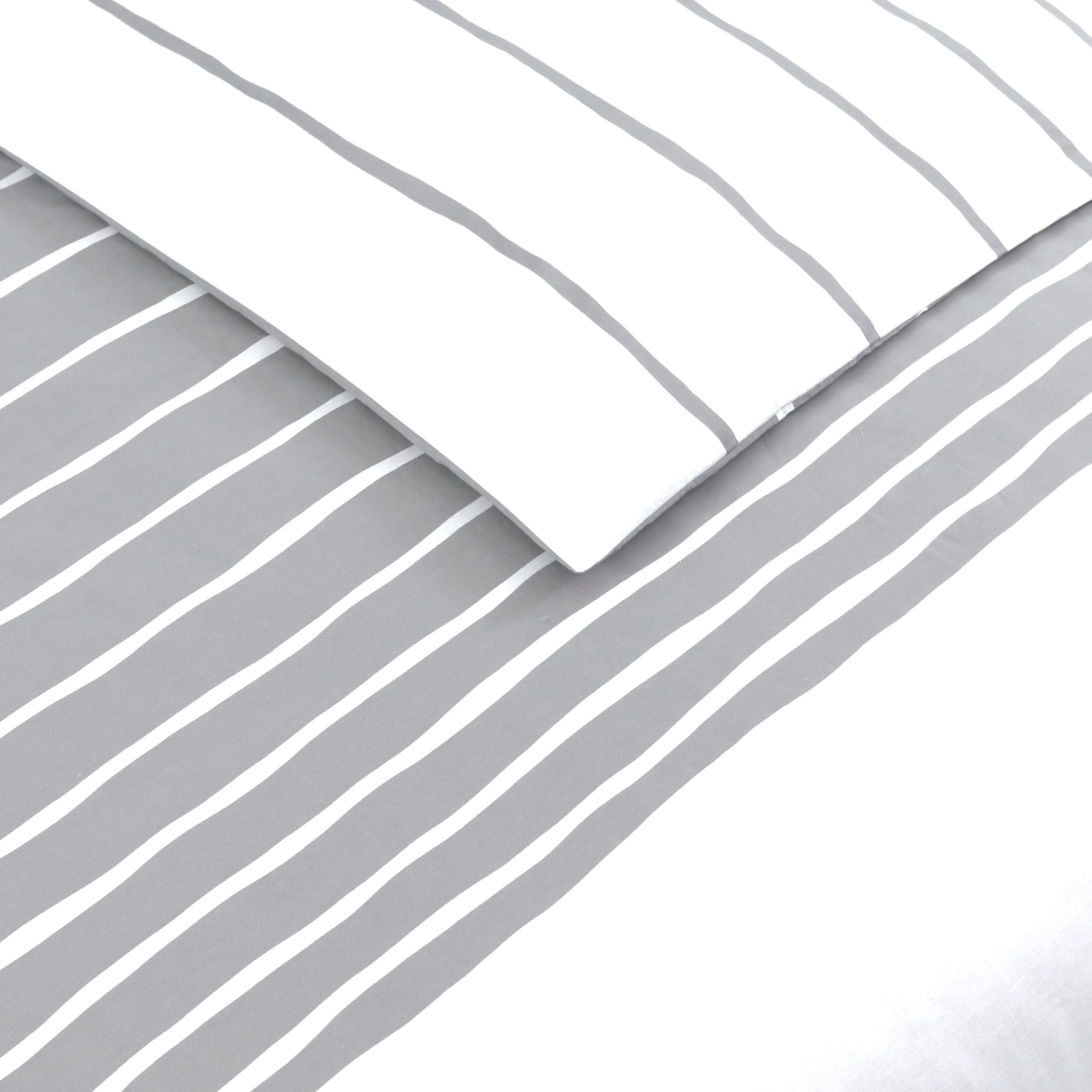 VISION Mia Grigio/Bianco - 100% cotone - Set Copripiumoni matrimoniale reversibile 260 x 240cm con 2 federe 65 x 65cm per letto matrimoniale maxi - Morbido e confortevole - Certificato Oeko-Tex