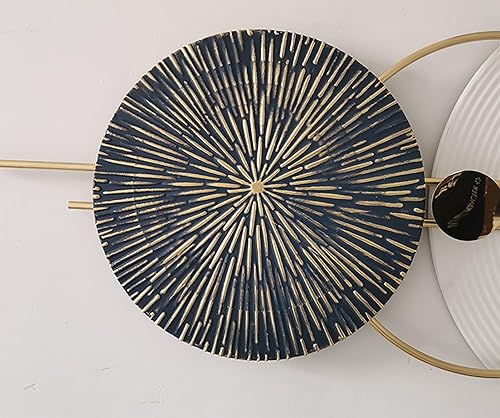 Miniatura 6 de Arte de pared redondo 3D de metal, hecho a mano, escultura de pared decorativa de naturaleza redonda de metal para sala de estar, dormitorio,