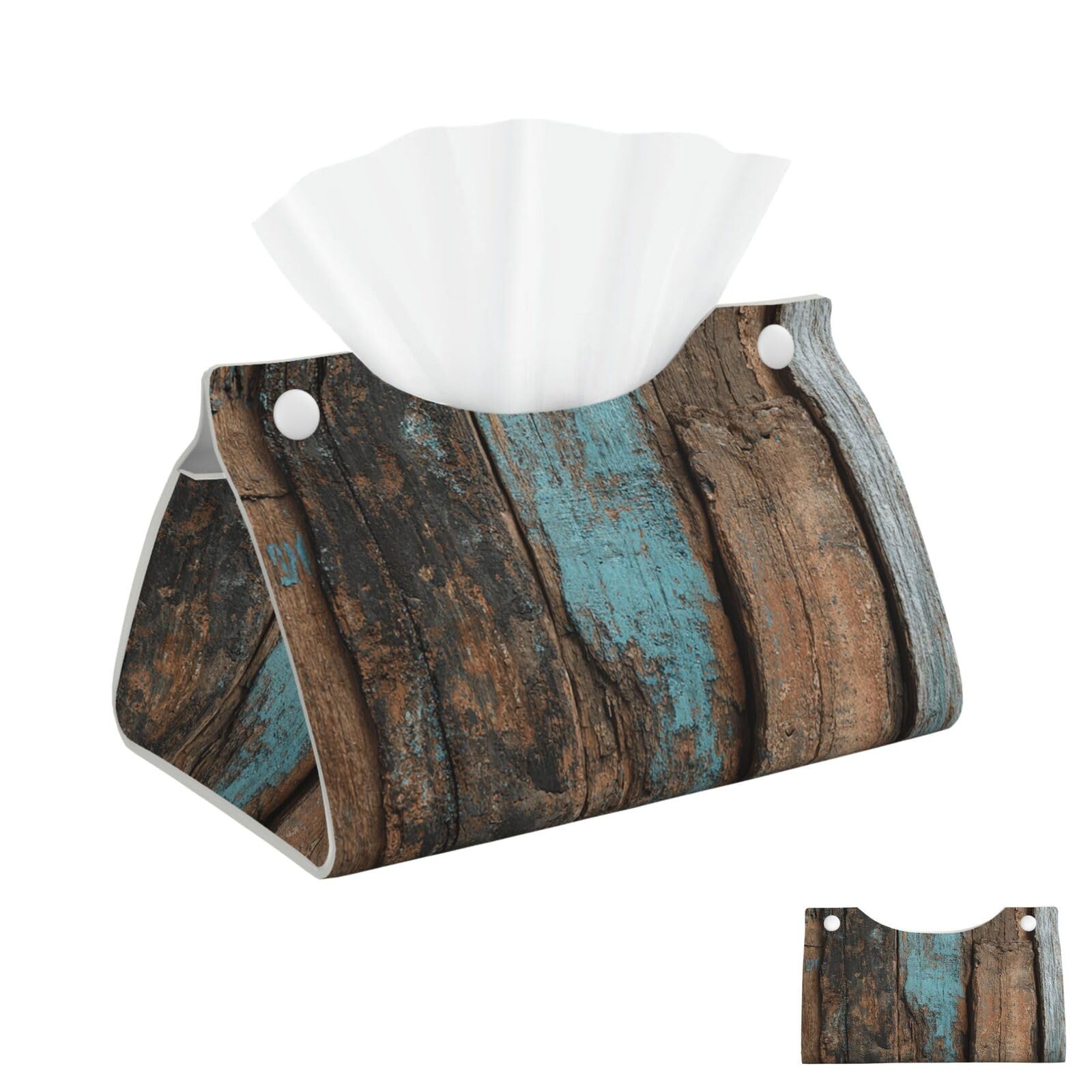 Rustic Wooden Tissue Box Cover Square Cube Boxes