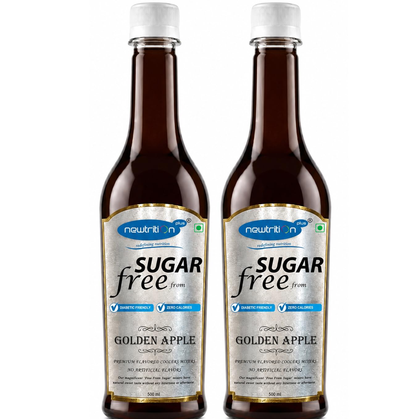 Newtrition Plus Redefining Nutrition Sugar Free Golden Apple Mixer Syrup - Pack of 2 (500 ml each) - Zero Calorie, Diabetic Friendly, Keto Friendly-picture-26