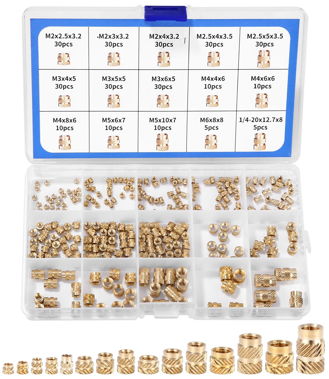 M3 Insert fileté femelle en laiton intégrés écrous moletés Ton Or 50 pièces - Bricolage