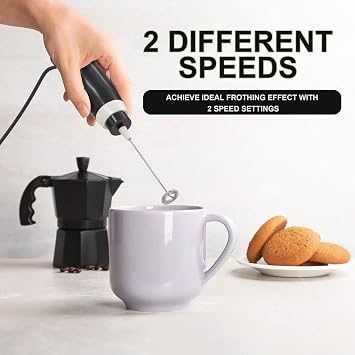 K-Brands Corded Electric Milk Frother with Plug in - Handheld Electric Whisk Stirrer Whipper - Foam Maker for Coffee, Latte, Cappuccino, Hot Chocolate Powerful Drink Mixer