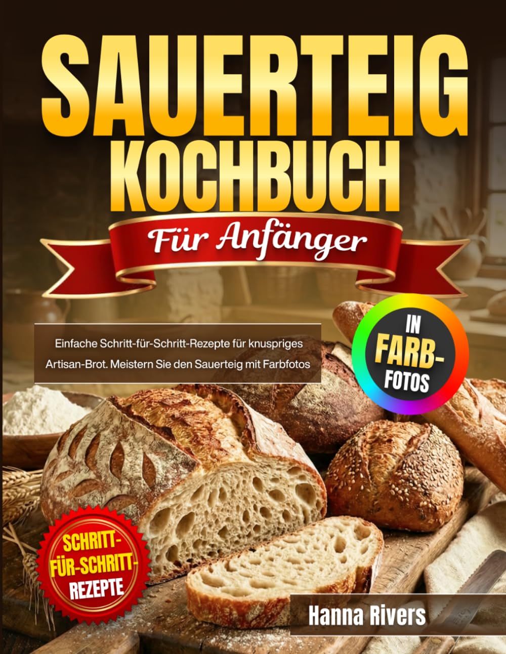 Sauerteig Kochbuch für Anfänger: Einfache Schritt-für-Schritt-Rezepte für knuspriges Artisan-Brot. Meistern Sie den Sauerteig mit Farbfotos