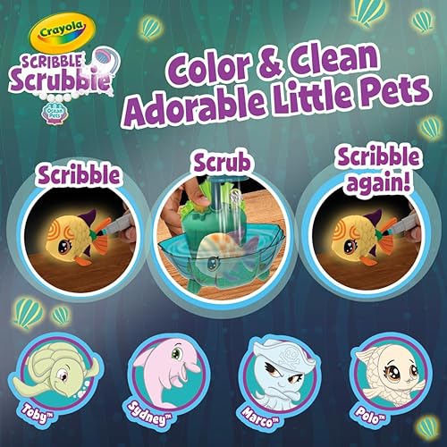 Miniatura 5 de Crayola Scribble Scrubbie Glow Lagoon - Juguetes de animales marinos, regalos para niños y niñas, mayores de 3 años