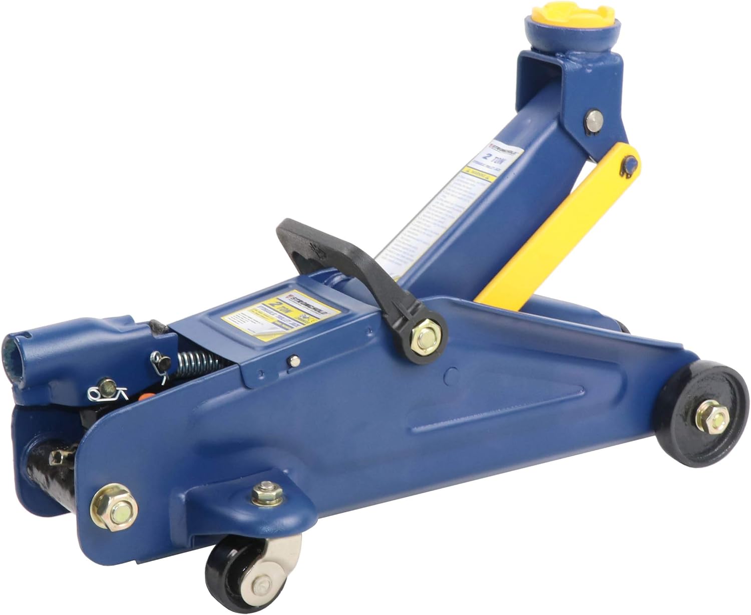Stronghold 2-Ton Trolley Jack – Heavy-Duty Hydraulic Floor Jack with Safety Valve - 5-1/8" to 12-3/4" Lift Range - Steel Construction - Meets ASME/PASE Standards