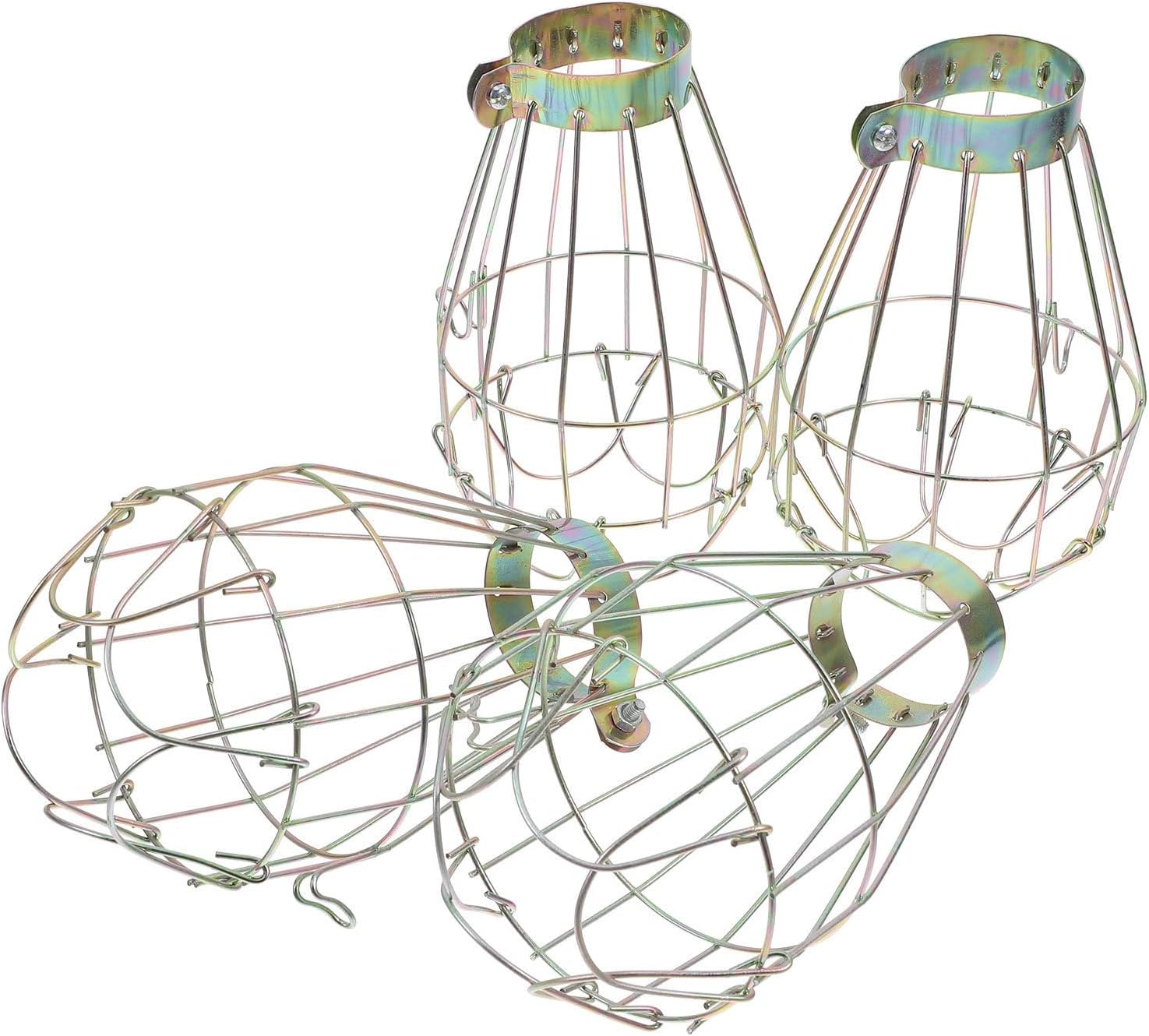 4pcs Vintage Metal Birdcage Lamp Cage Hanging Bulb Guard