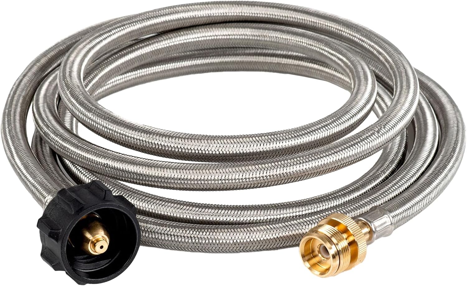 GSI Outdoors Propane Adapter Hose, Stainless Steel Braided Camp Stove & BBQ Grill Connector for Large Propane Tanks