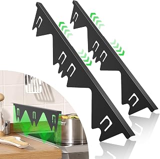 Stainless Steel Stove Gap Covers, Adjustable Stove Gap Filler(2 Pack),Stove Guard,Range Trim Kit,Heat Resistant and Easy to Clean, Retractable Length 13.8" to 27.5", Black