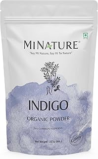 mi nature Indigo Powder 100% Pure Natural Organically Grown Indigo Powder- For HAIR (227g / (1/2 lb) / 8 ounces)