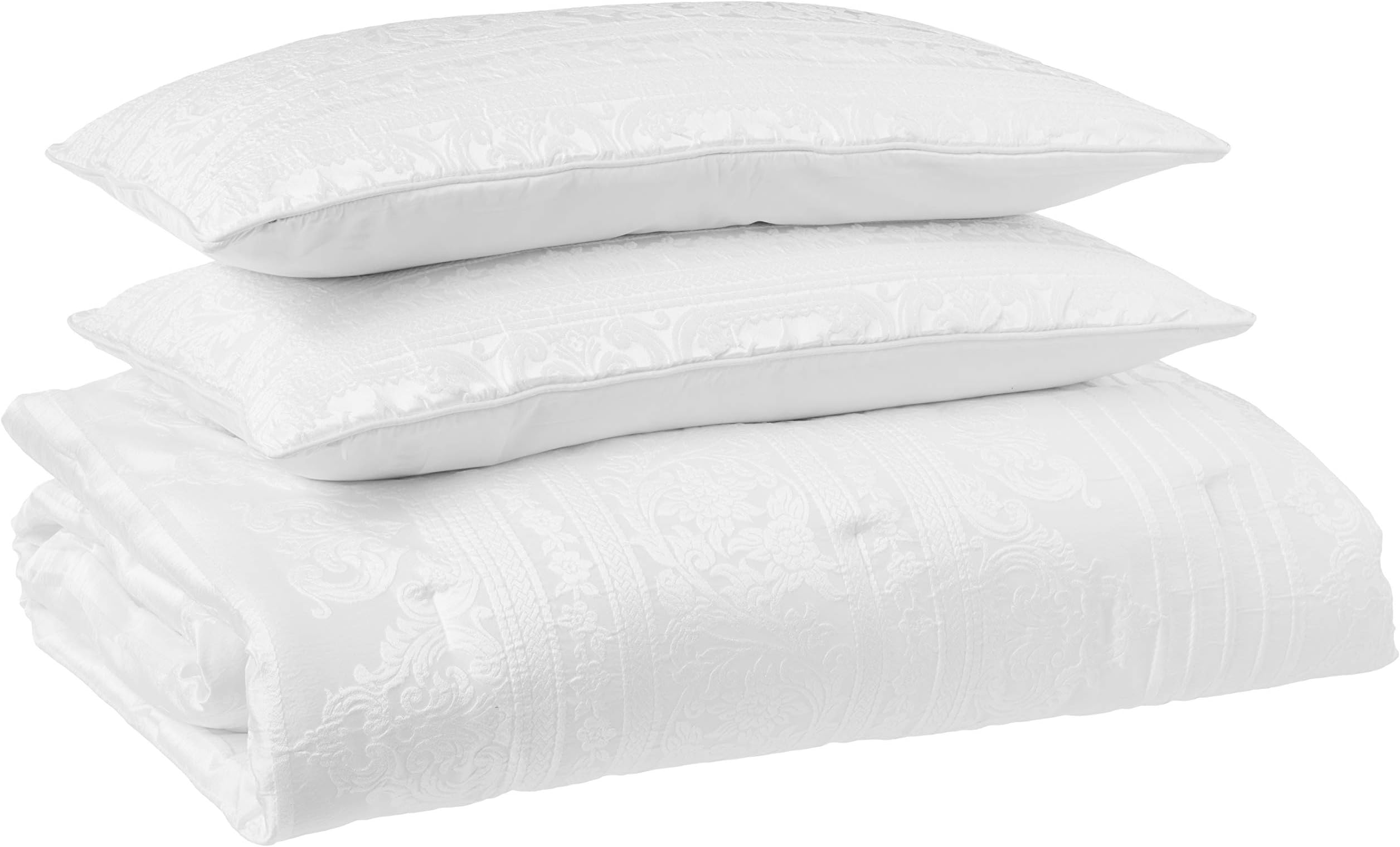 Five Queens Court Mackay 4-Piece Comforter Set, King Size, White