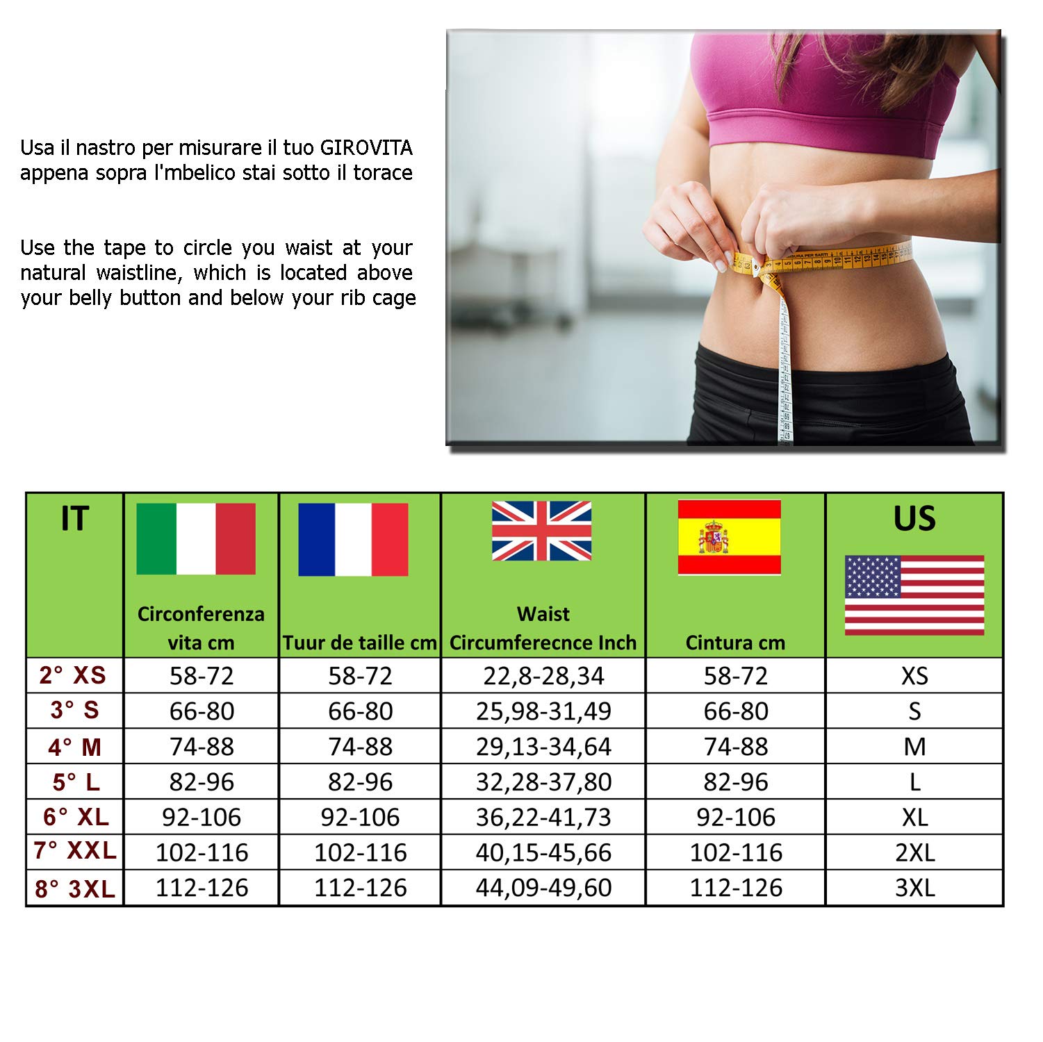 BODYPERFECT Postpartum bauchgurt Bauch und Rückenstützgürtel Bauchweggürtel Postpartale Gürtel Erholung Made in Italy (M)