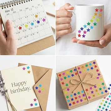 1350 Pcs Small Star Stickers,0.3 Mini Star Stickers for Kids Reward Holographic Stars Sticker for DIY Behavior Chart School Classroom Student Teacher Supplies
