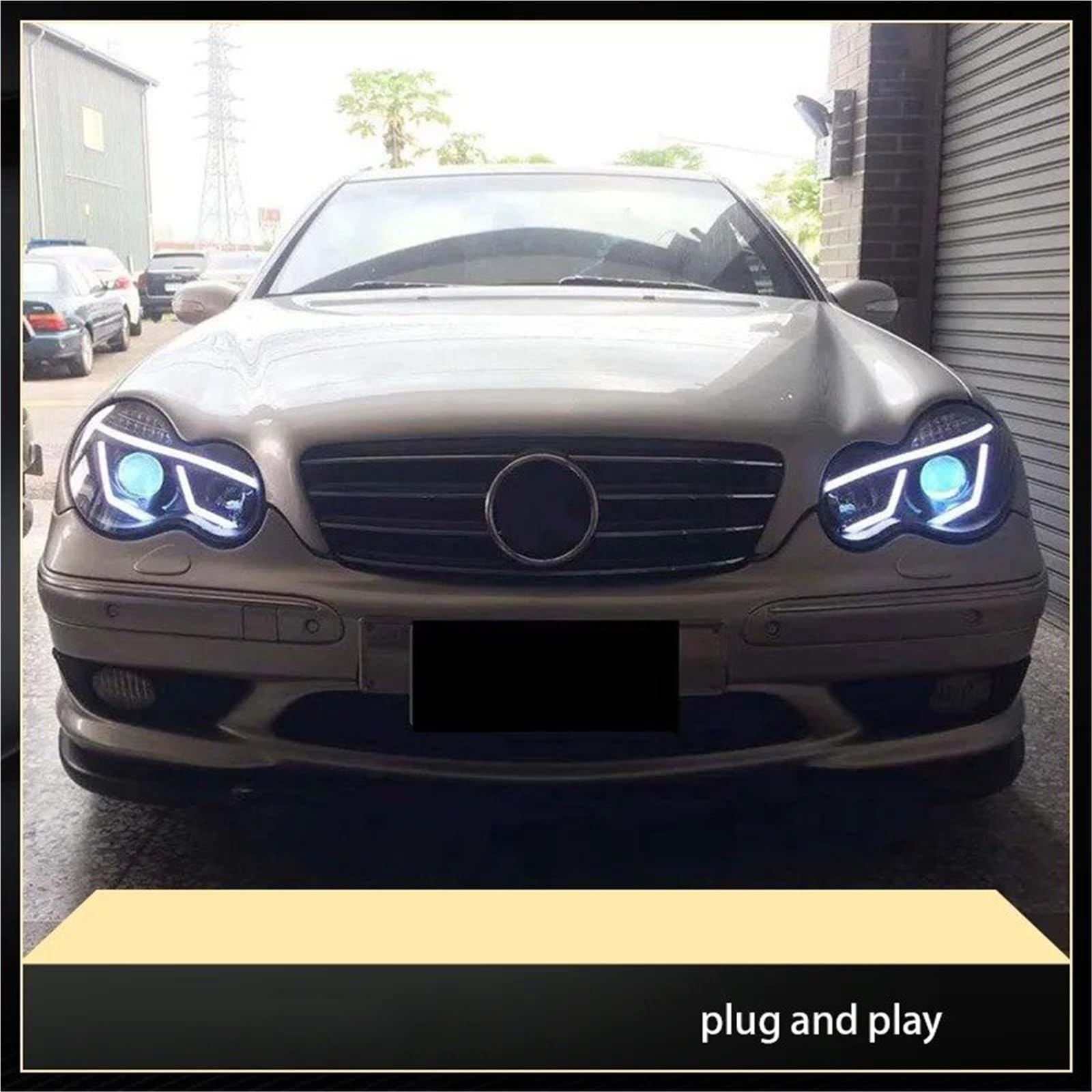 Faro Anteriore per Benz W203 C180 C200 C230 C240 C320 2000-2006, Design Classico Completo, Gruppo Ottico Anteriore (anabbaglianti e abbaglianti).