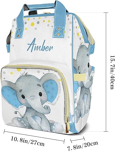 Miniatura 4 de Bolsas de pañales con diseño de elefante y copo de nieve, mochila para mamás y niñas, personalizado 3, Mochilas Daypack
