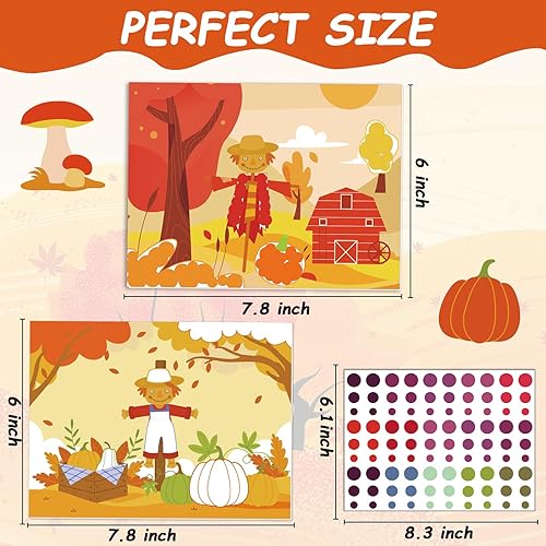 Miniatura 3 de Dot It - Kit de arte adhesivo para artes y manualidades de otoño, actividades artísticas para colorear de otoño, calcomanía sin ensuciar para niños