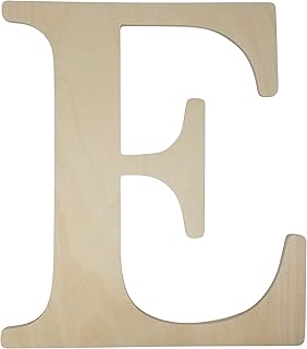 Unfinished Wooden Letter for Wedding Guestbook or Wall Decor (24") (Letter E)