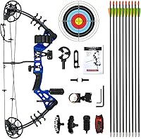 WUXLISTY Youth Compound Bow Set 15-45lbs Adjustable Right Hand for Teens Beginners 320fps Hunting Kit