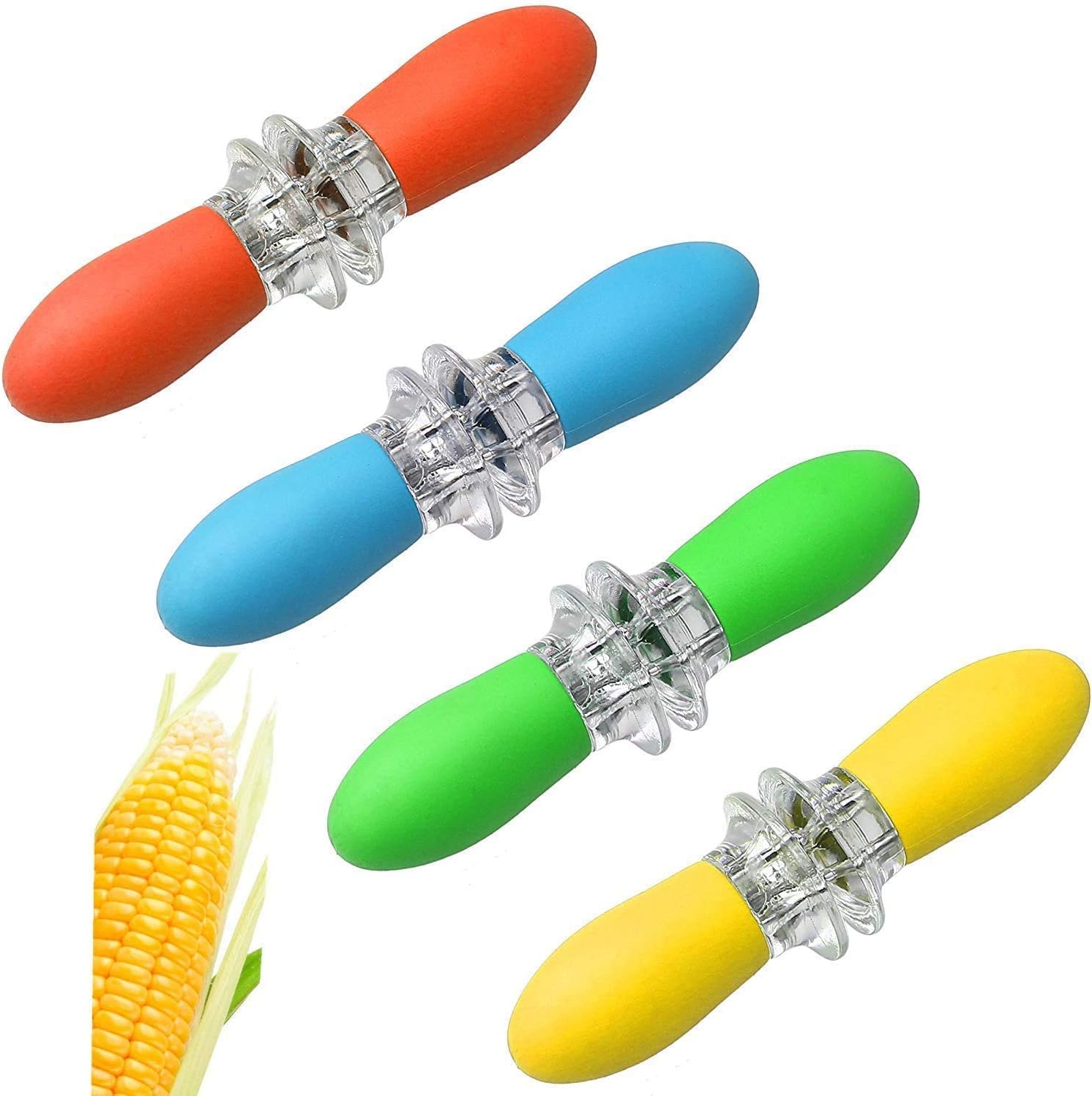 Luxerlife Corn Fork Corn Holder Set Corn Forks 4 Pairs Stainless Steel