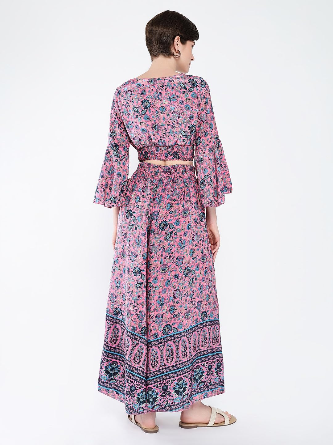 SHOWOFFFF Women's Pink Printed Co-Ords Set-DF-SL-63_Pink_XL 1