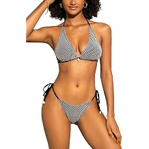 SHEKINI Triangle Bikini Sets for Women Low Waist Womens Bikini Halter