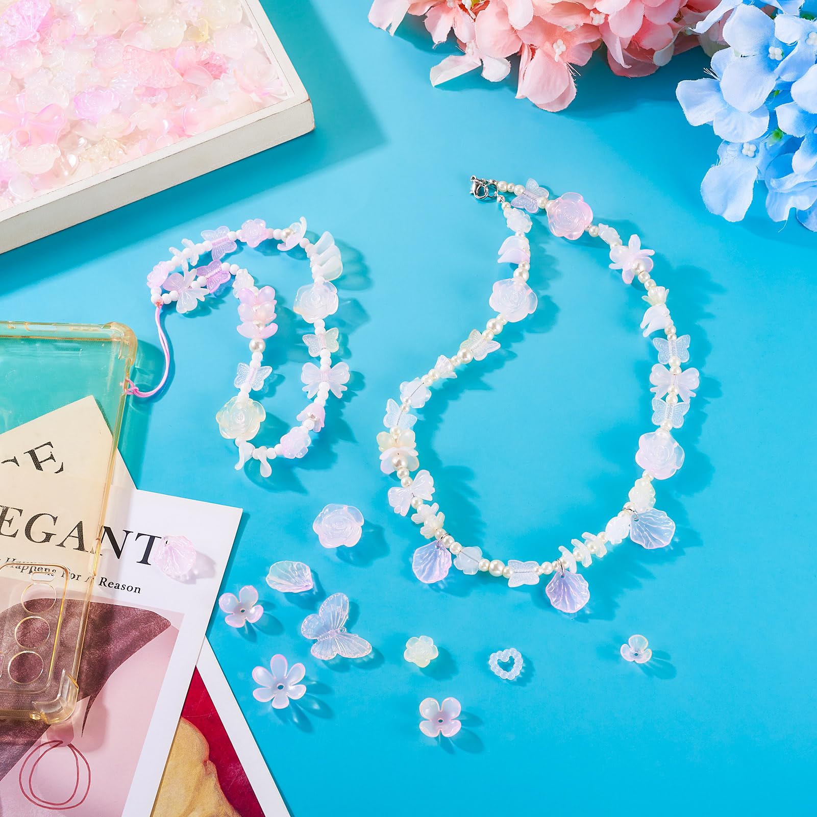 Amazon.com: Beadthoven 100G Assorted Acrylic Beads - Pink Frosted