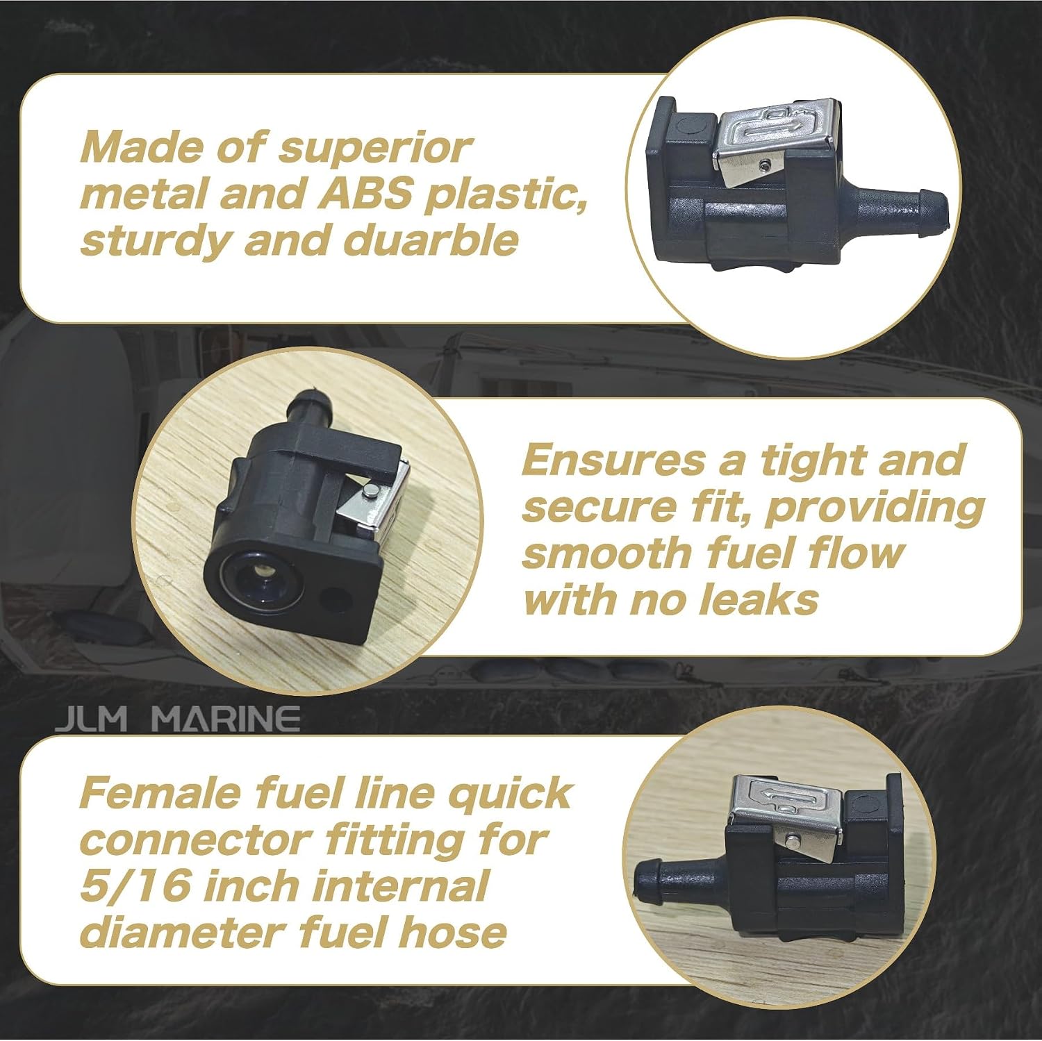 5/16" Engine & Tank Side Fuel Connector for Yamaha Outboard | Contains: 1 Female Fuel Connector & 1 Male Fuel Connector, Replacement Yamaha 6E5-24305, 6Y2-24305