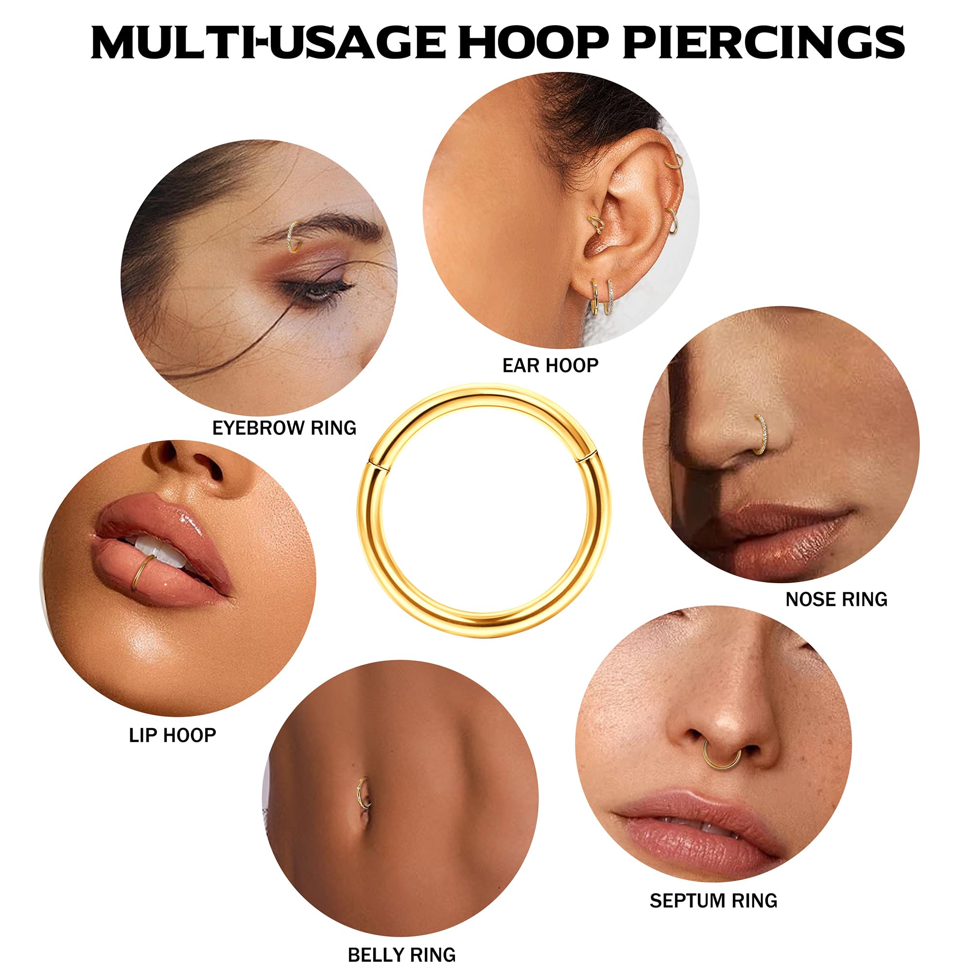 ZXLIHS 18G kolczyki w nosie ze stali chirurgicznej Hoop dla kobiet mężczyzn mały opal CZ Clicker na zawiasach Piercing przegrody biżuteria warga Helix chrząstka muszla Tragus Rook Daith kolczyki