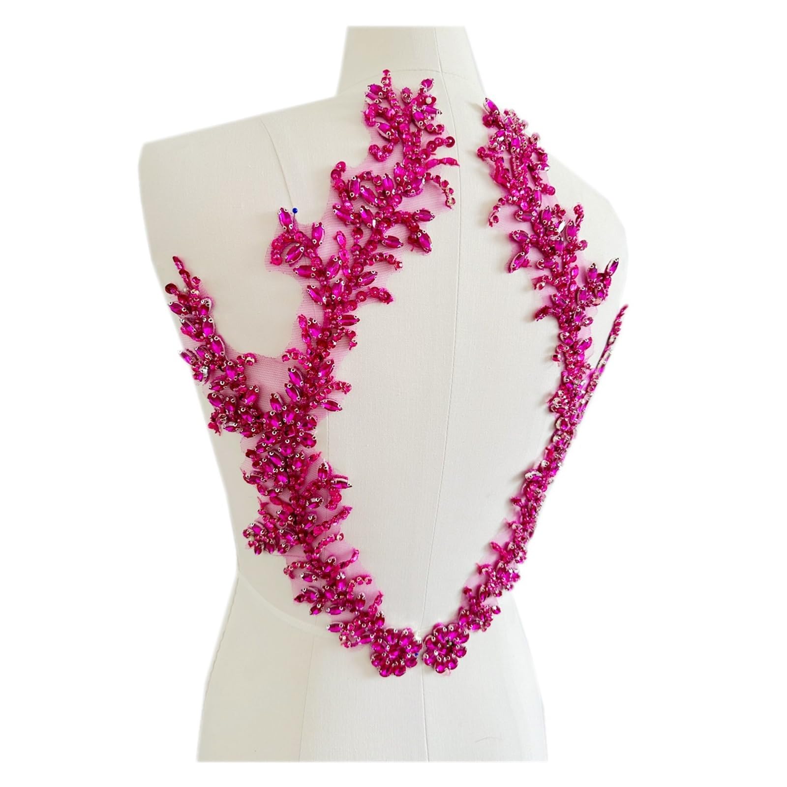 Koronkowe naszywki haftowane, Koralikowa, cekinowa, koronkowa aplikacja Rhinestone wielokolorowa do sukienki
