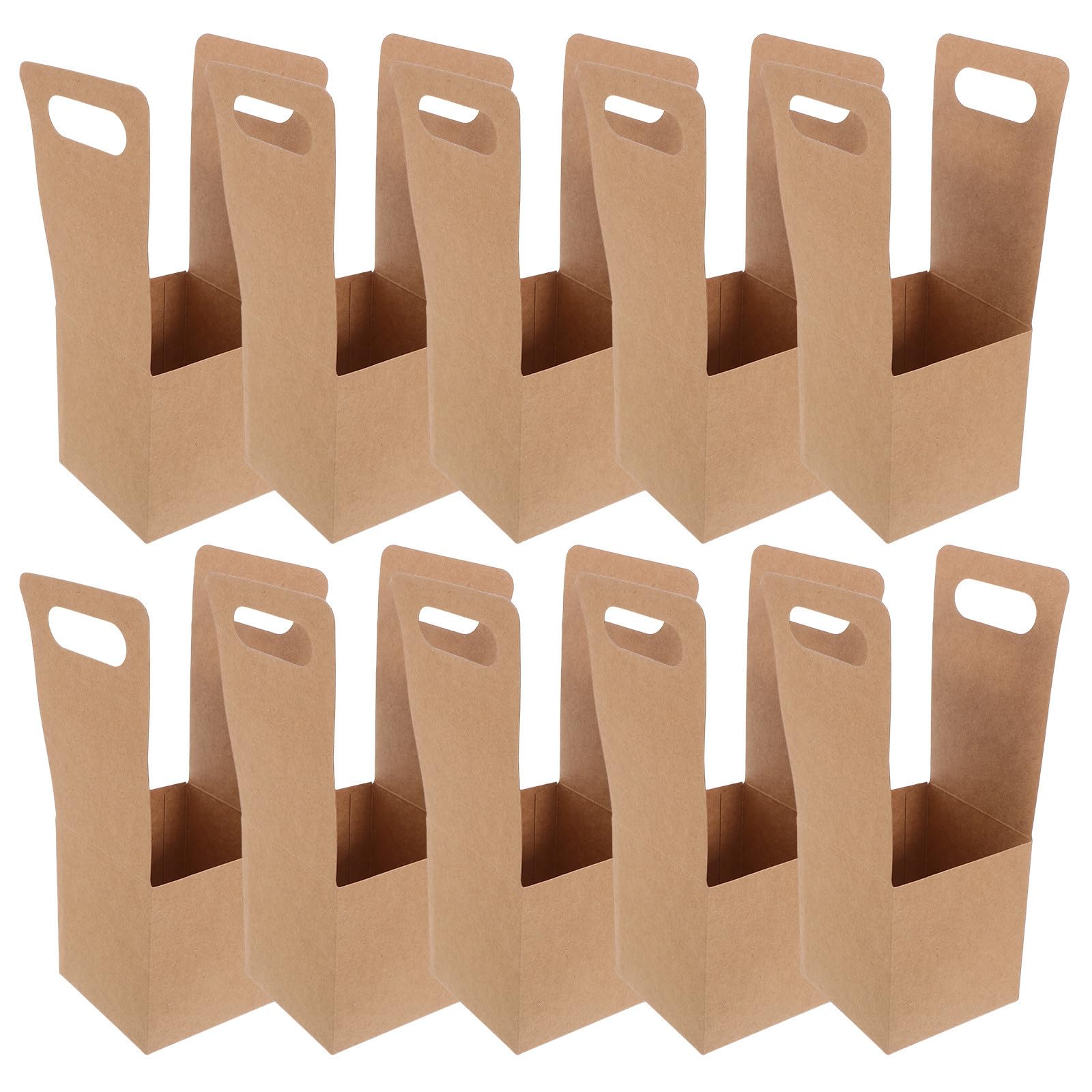 Porte-gobelets pliable en papier kraft avec poignée contre les brûlures