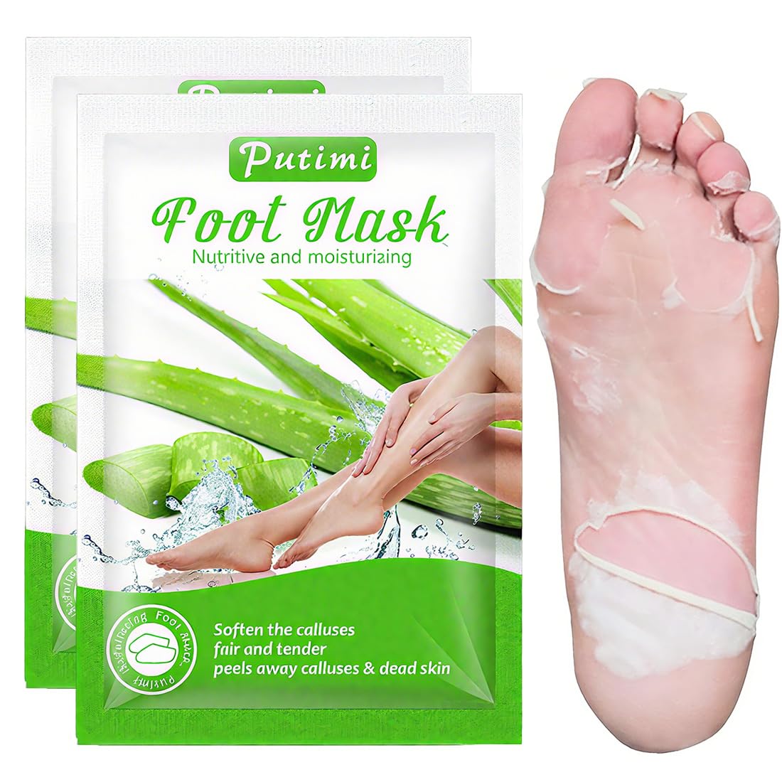 2 Paires Masque Pied, Peeling Pied, Masque Pieds Peeling Exfoliant, Callus Peeling Pieds, Masque Exfoliant Pied Pour Enlever Les Callosités, Aloe Vera