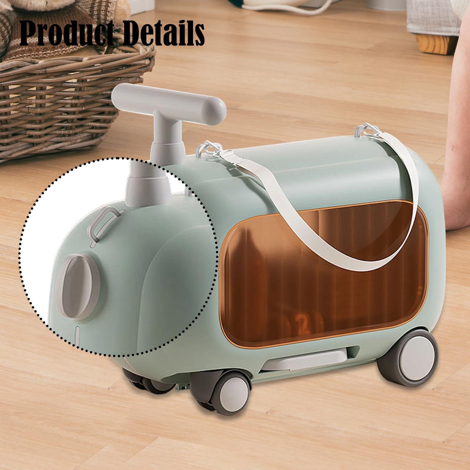 Valigia Da Viaggio Leggera per Bambini, Custodia Rigida per Bambini con Ruote a 4 Ruote E Materiale PP Portatile, Adatta per L'esterno, Blu
