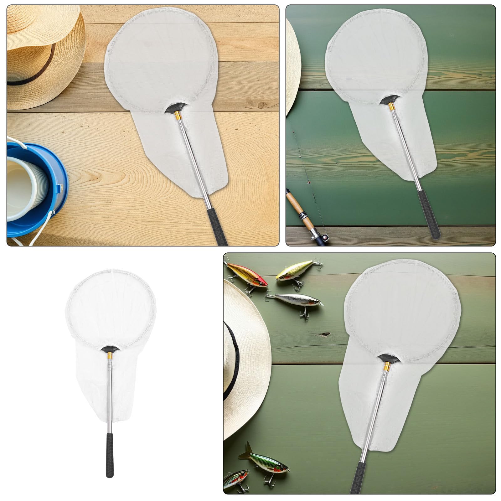 BESPORTBLE Lot de 2 Filets de pêche télescopiques pour Attraper des Insectes, des Poissons, crevettes, Outils d'extérieur pour Enfants
