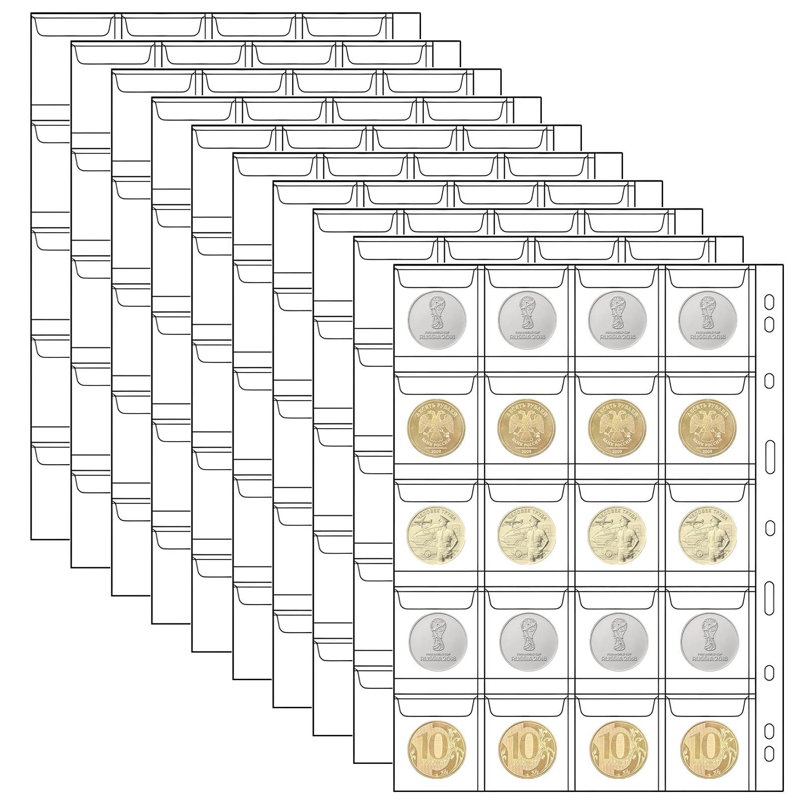 Münzsammlerseiten 10 Blatt – 30 Fächer Pro Blatt – Transparente PVC Münzhüllen 36x36 Mm – Für Gedenkmünzen, Silbermünzen, Briefmarken & Karten – Säurefrei & Wasserdicht Münzsammlerseiten 10 Blatt – 30 Fächer Pro Blatt – Transparente PVC Münzhüllen 36x36 Mm – Für Gedenkmünzen, Silbermünzen, Briefmarken & Karten – Säurefrei & Wasserdicht