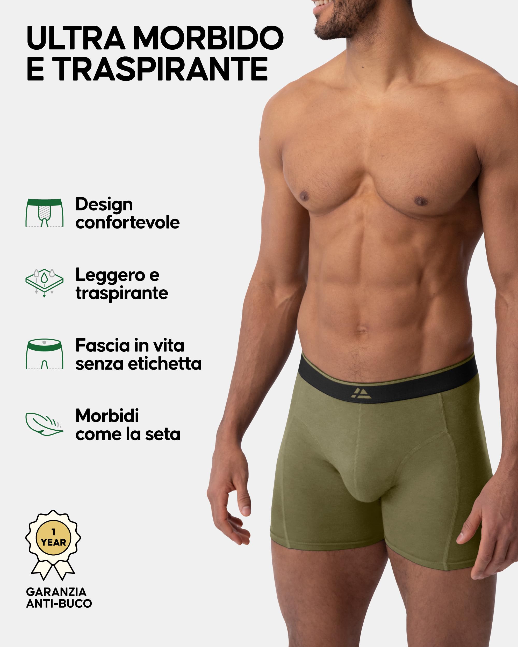 DANISH ENDURANCE Boxer Uomo in bambù Ultra Morbido, Mutande Boxer Bamboo Comodi, Traspiranti, con o Senza Apertura Frontale, 6 o 10 Paia