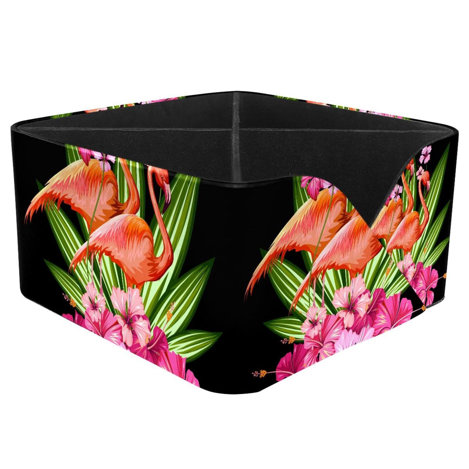 KengjuTesu Pink Flamingo Desktop Organizer Pen Holder, Rectangular Pencil Cup for Office, Study and Makeup Stations