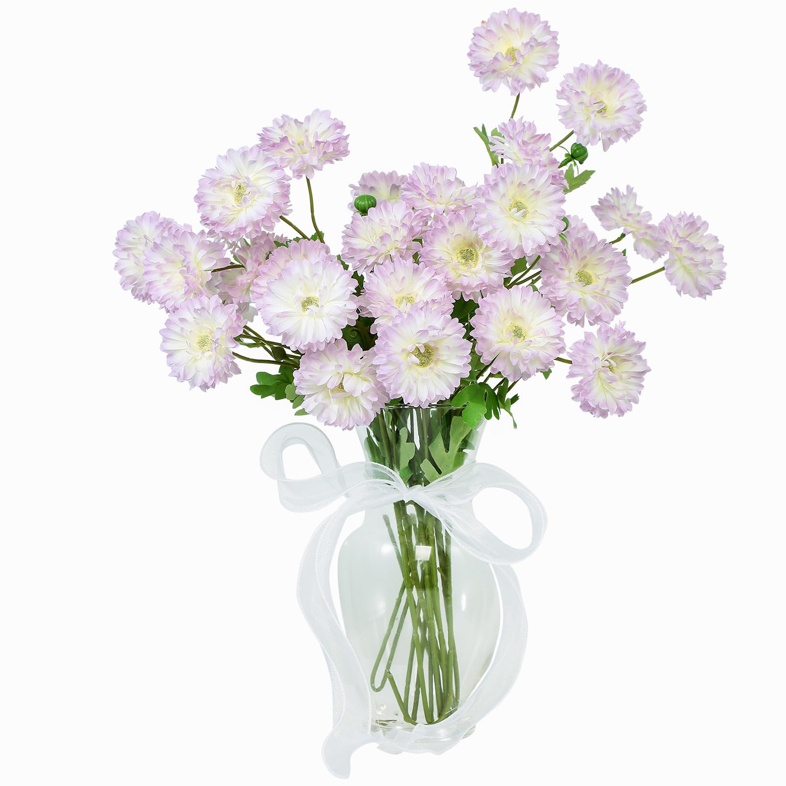 DuHouse 6PCS Gerbera Daisy Artificial Flowers Silk Bouquet – Faux Daisies for Home, Garden, Kitchen, Wedding, Party Decorations(Purple)