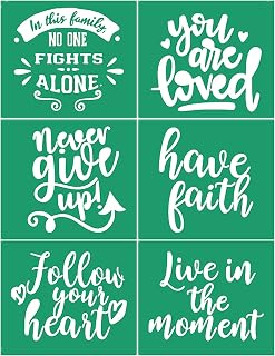 JAJADO Self Adhesive Silk Screen Stencils Motivational Faith Sign Family Love, Reusable Screen Printing Stencils Mesh Transfers for Painting on Wood, T-Shirt, Home Décor, Craft Projects 8.5''×11''
