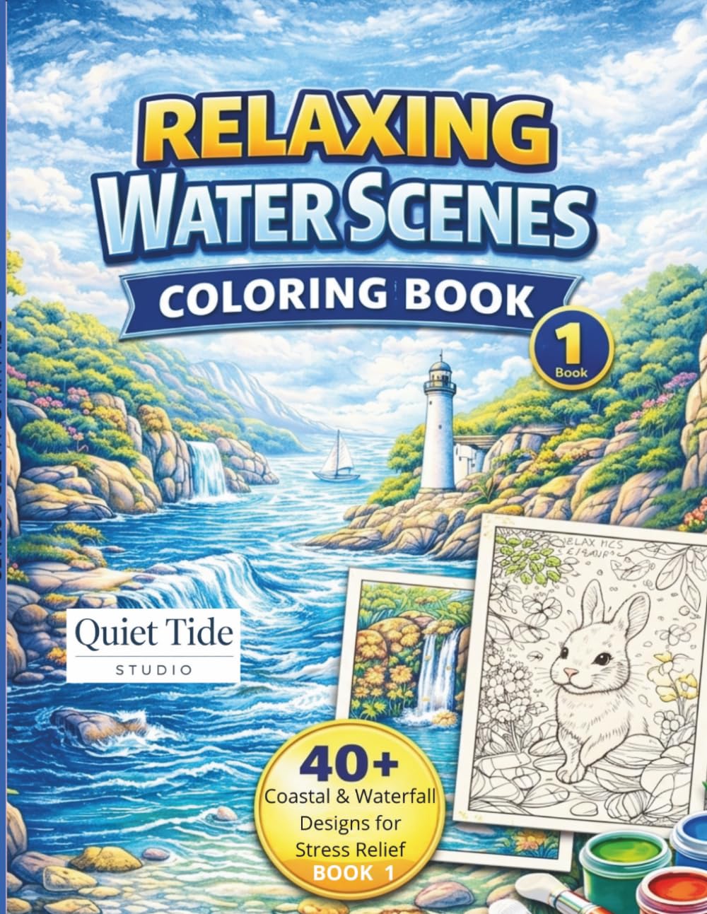 Relaxing Water Scenes: Coloring Book