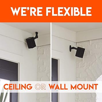 ECHOGEAR Speaker Wall & Ceiling Mount Pair - Universal Design Works with Vizio, Sony, More - Tilt & Swivel Without Tools for Surround Sound - Easy to Install Indoors & Outdoors
