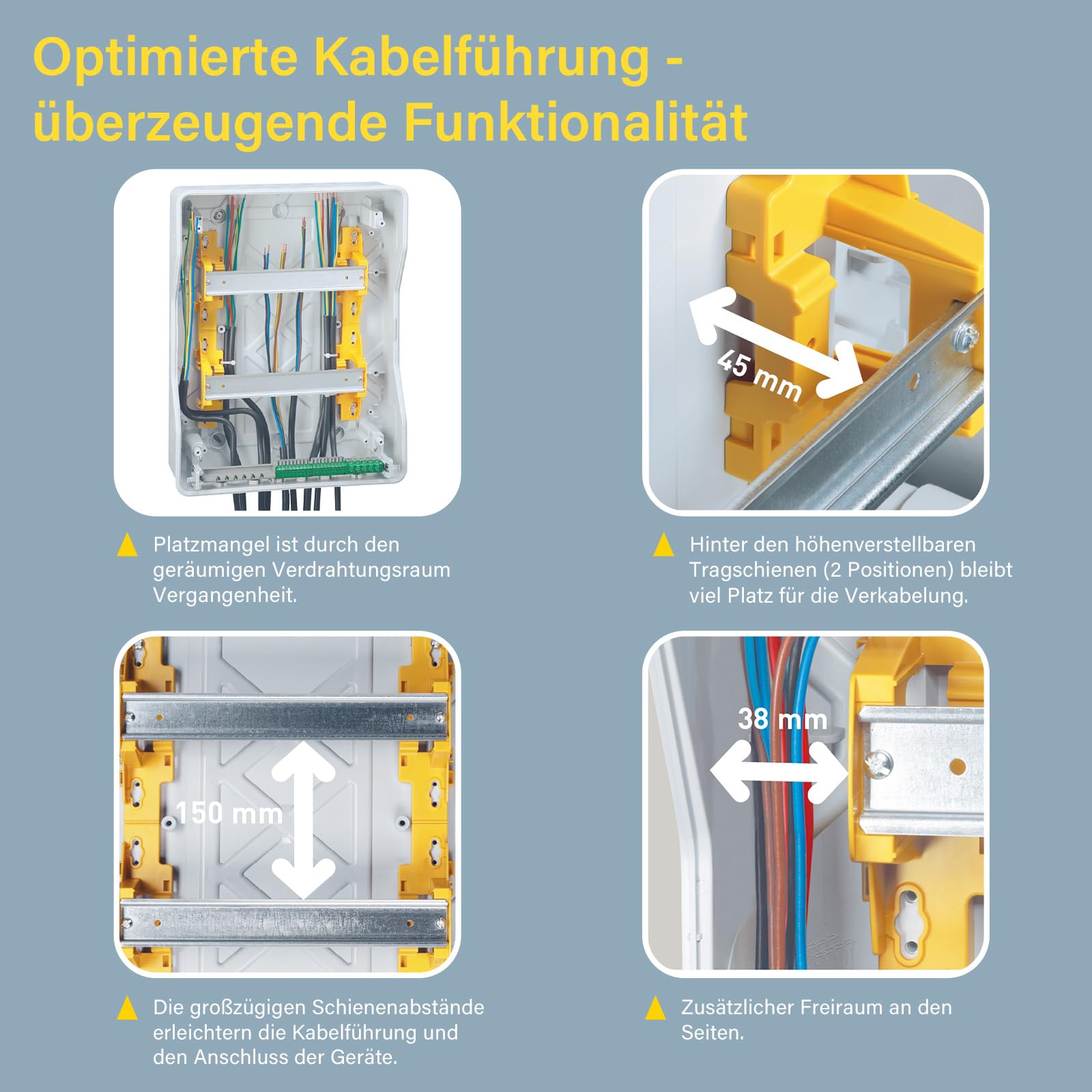 Legrand, Plexo Feuchtraumverteiler, Sicherungskasten, Aufputz, IP65 - IK09, 2-reihig, 24 Module, Innen- und Außenbereich, Nachrüstbar, Schutzklasse II, -20 - +70 °C, 432 x 340 x 161 mm, 601982