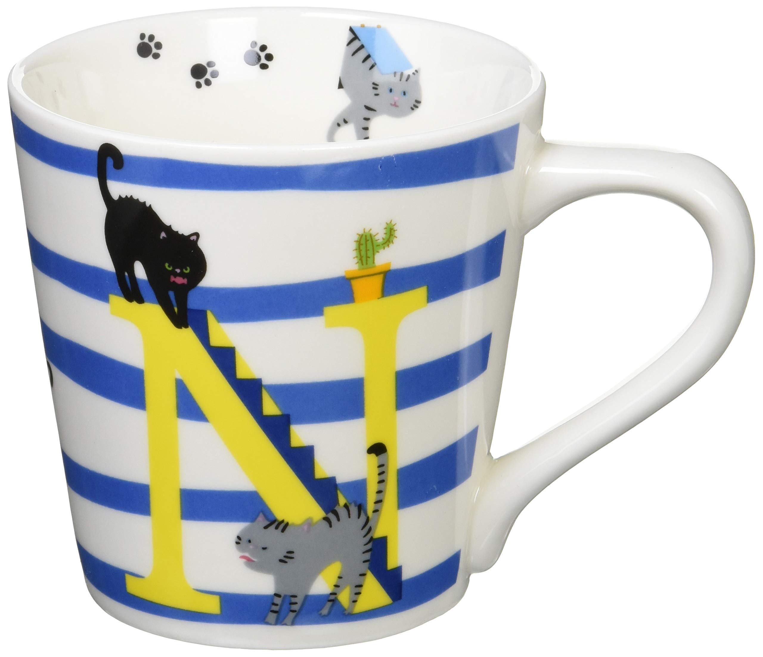 確認用　マグカップ Amazon.co.jp: セラミック藍 マグカップ 猫 アルファベット N 13095