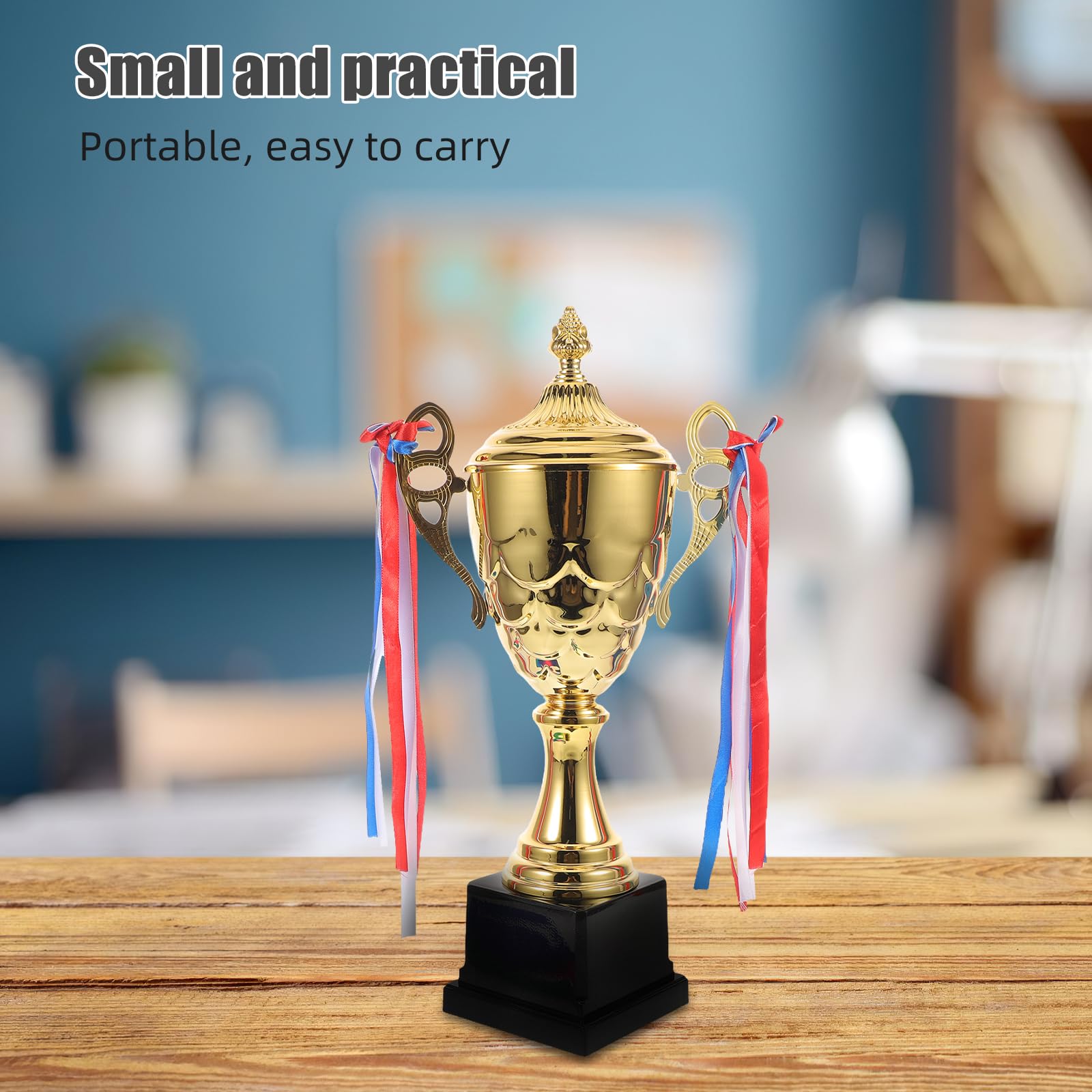 Luxshiny Juego de Trofeos Deportivos con Copa de 42 Cm Dorada y Medalla con Cinta para Ceremonia de Entrega de Premios, Trofeo y Medalla de Competición para Torneos Deportivos y Eventos