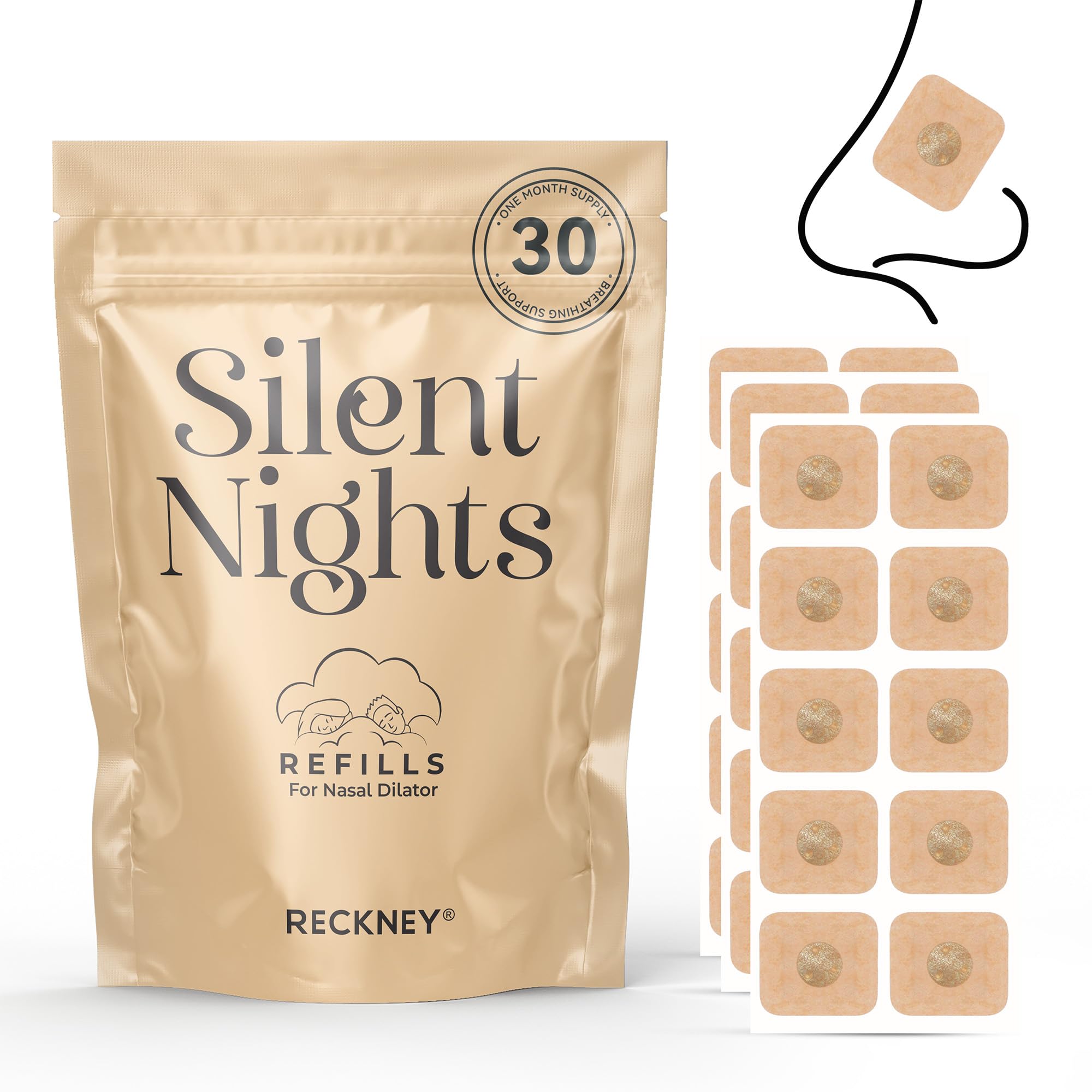 60PCS Magnetic Nose Strip Refill Tabs Pack, Compatible with Magnetic Nasal Dilator Strip Anti-Snoring Sleep Nasal Strips, Nose Magnets Anti-Snoring Equipment for Dialator