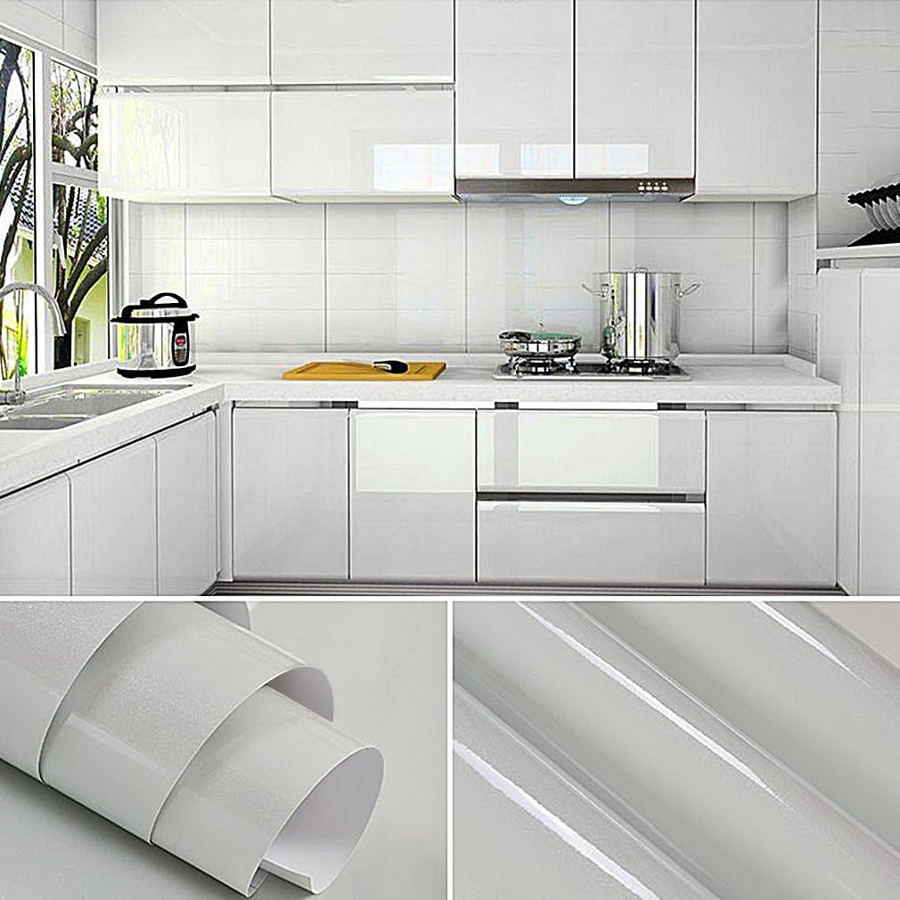 Hot Aruhe® High-Quality Kitchen Cabinet Door Sticker PVC Self-Adhesive Wallpaper Roll 0.61 x 5 m Wall Posters Stickers / Furniture / Cabinet Door Paper Black grey